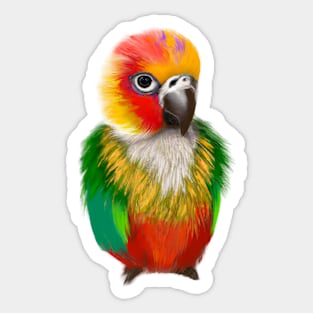 Cute Parrot Drawing Sticker